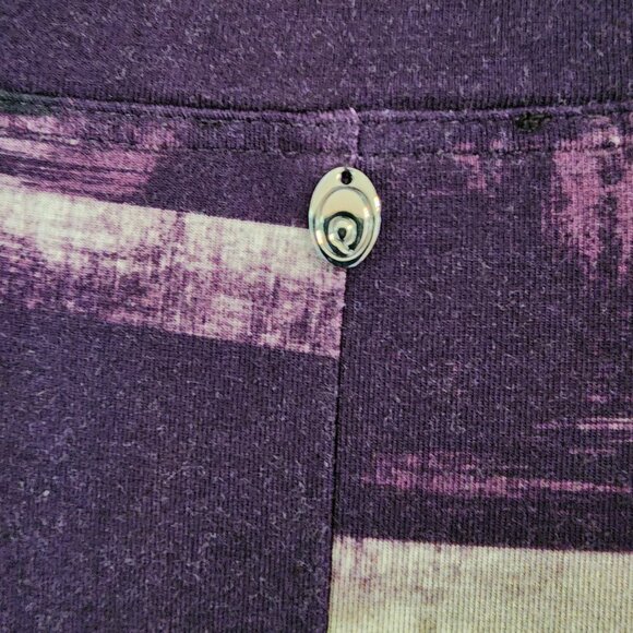 Q’Neel Women Abstract Printed A-Line Tunic, Plum/Ochre Sz 6 Viscose Blend Casual - Picture 9 of 15